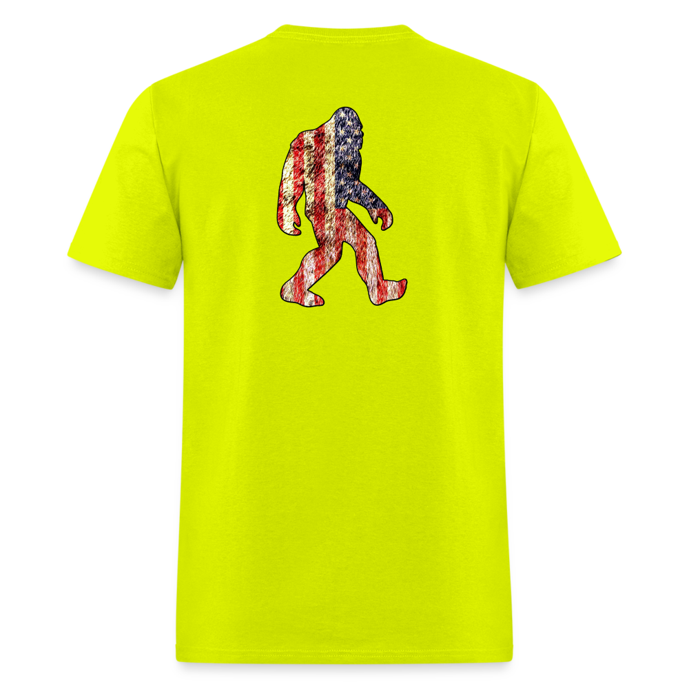 Patriotic Sasquatch Tee! - safety green