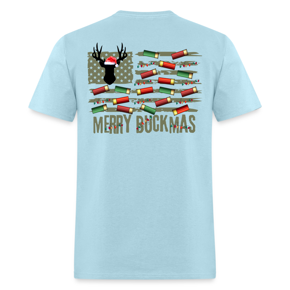 Merry Buckmas Tee! - powder blue