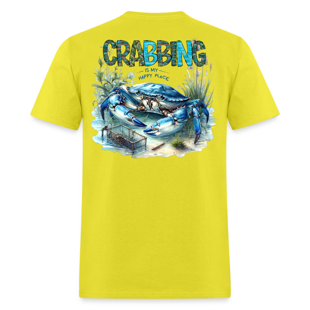 Crabbing Is My Happy Place Tee! - yellow