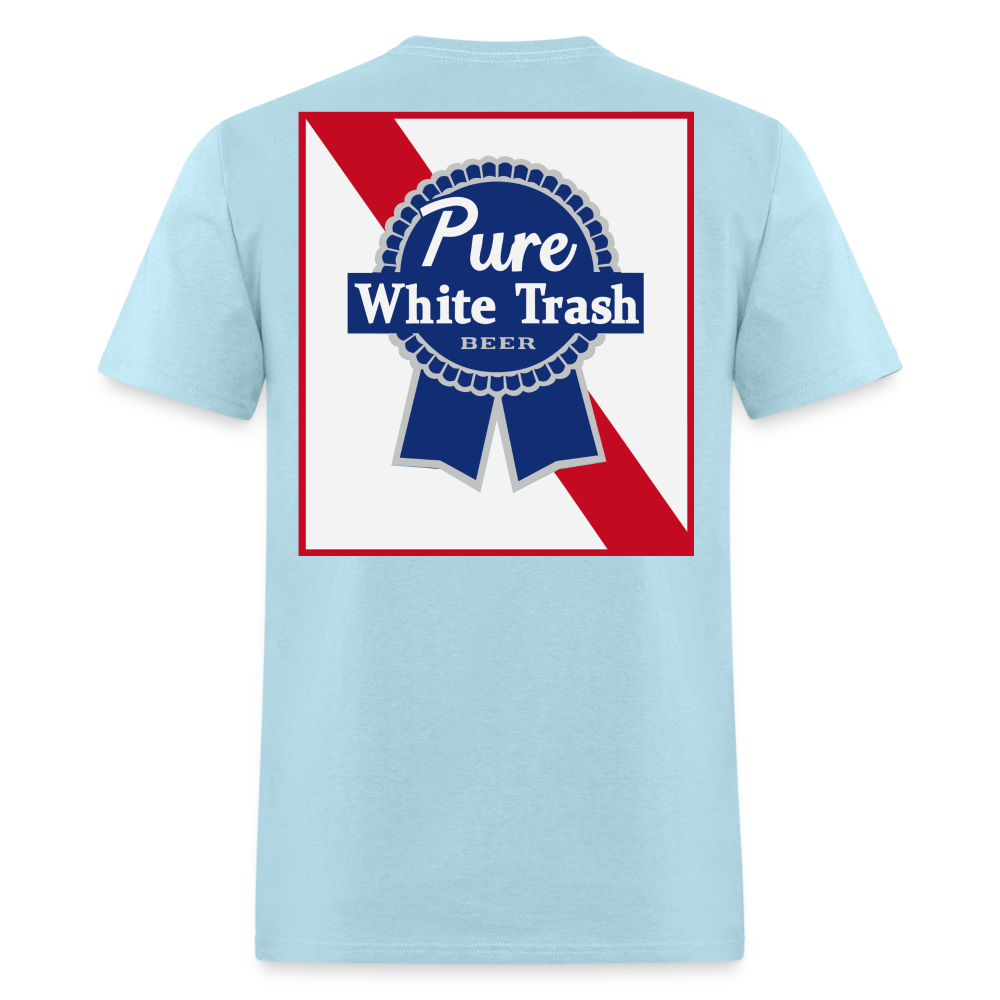 Pure White Trash Beer Tee! - powder blue