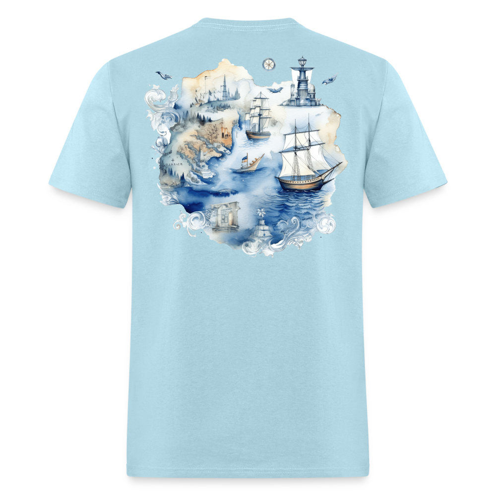 Nautical Map Tee! - powder blue