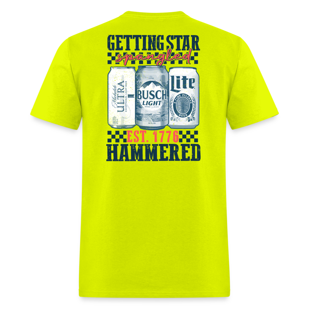 Getting Star Spangled Hammered Tee! - safety green