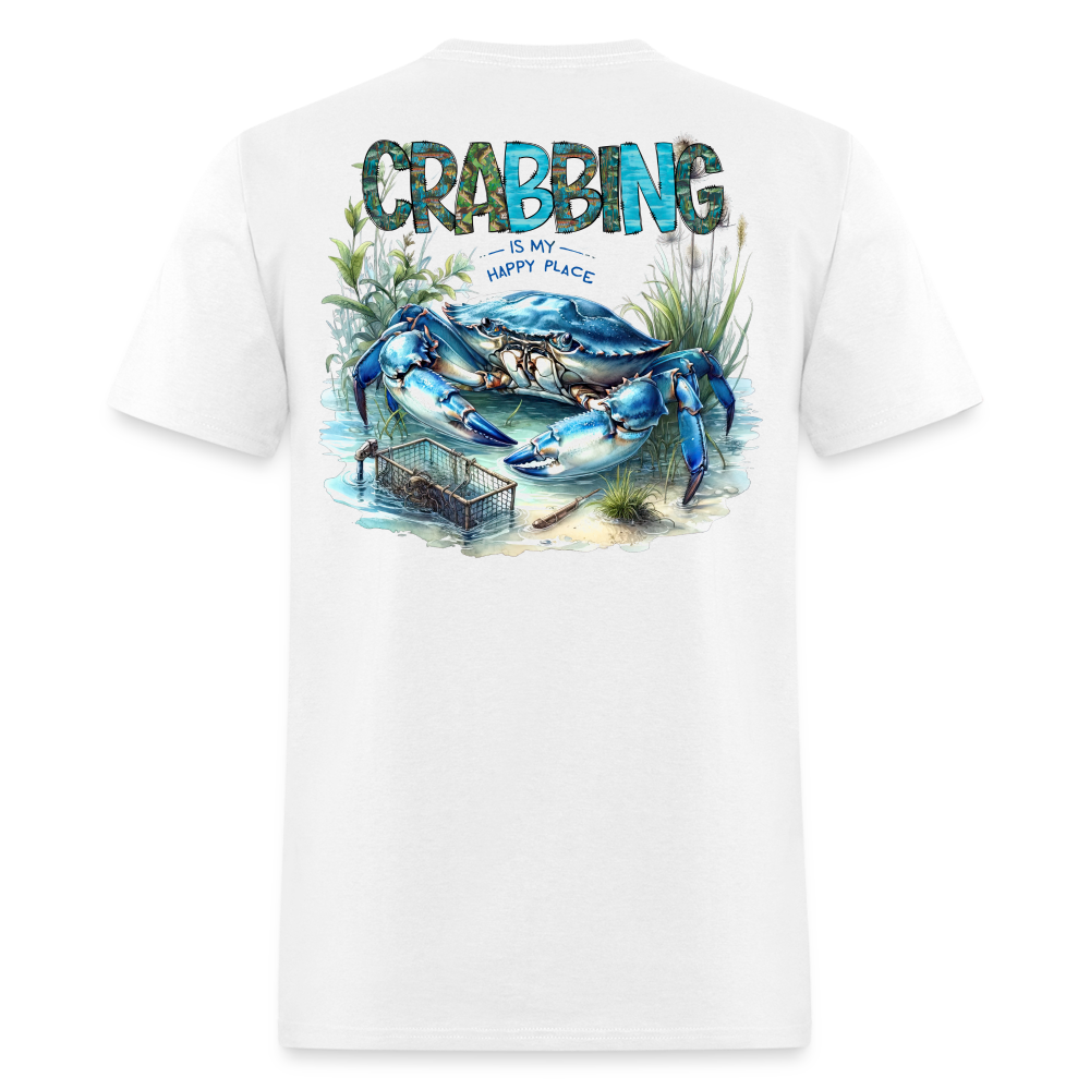 Crabbing Is My Happy Place Tee! - white