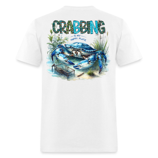 Crabbing Is My Happy Place Tee! - white