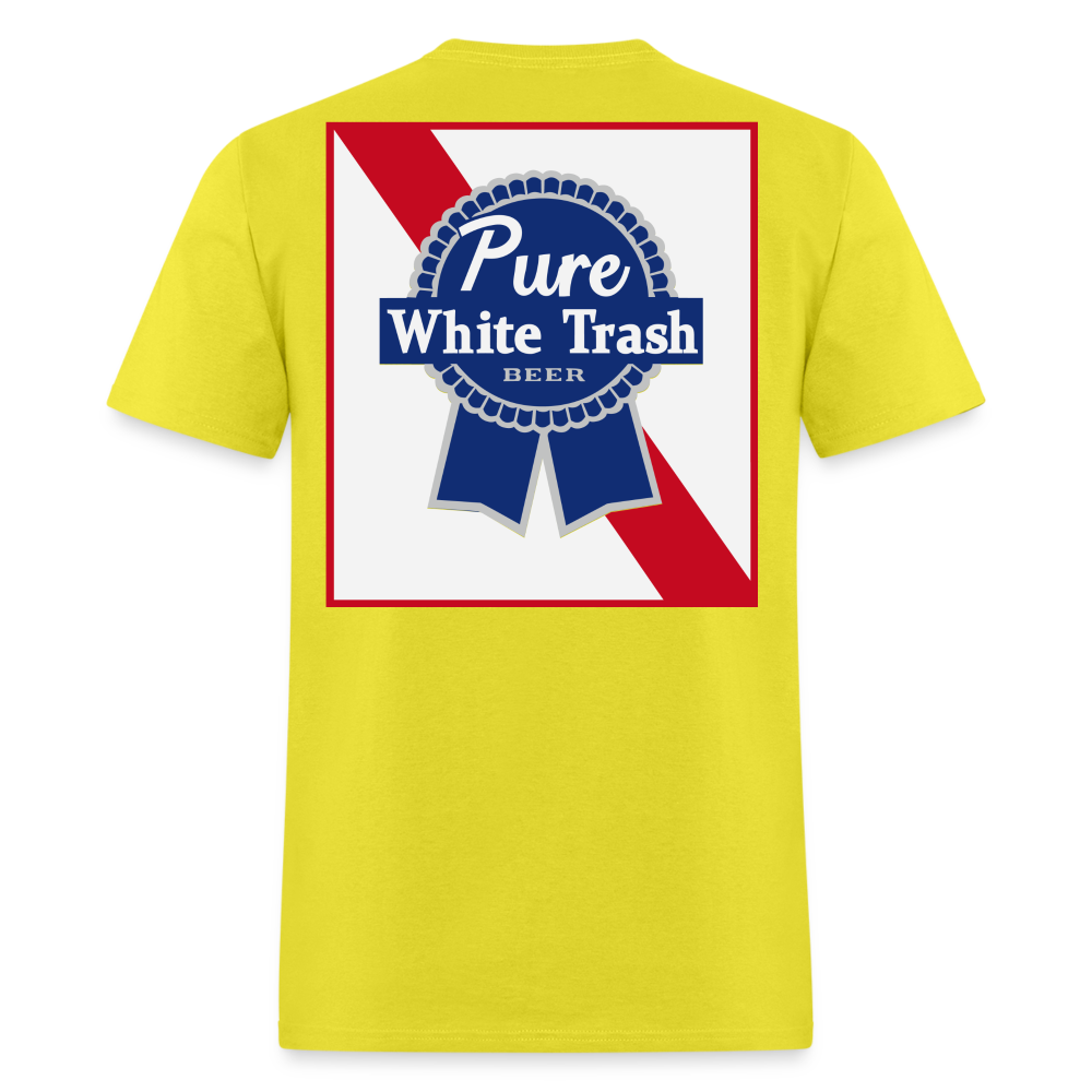 Pure White Trash Beer Tee! - yellow