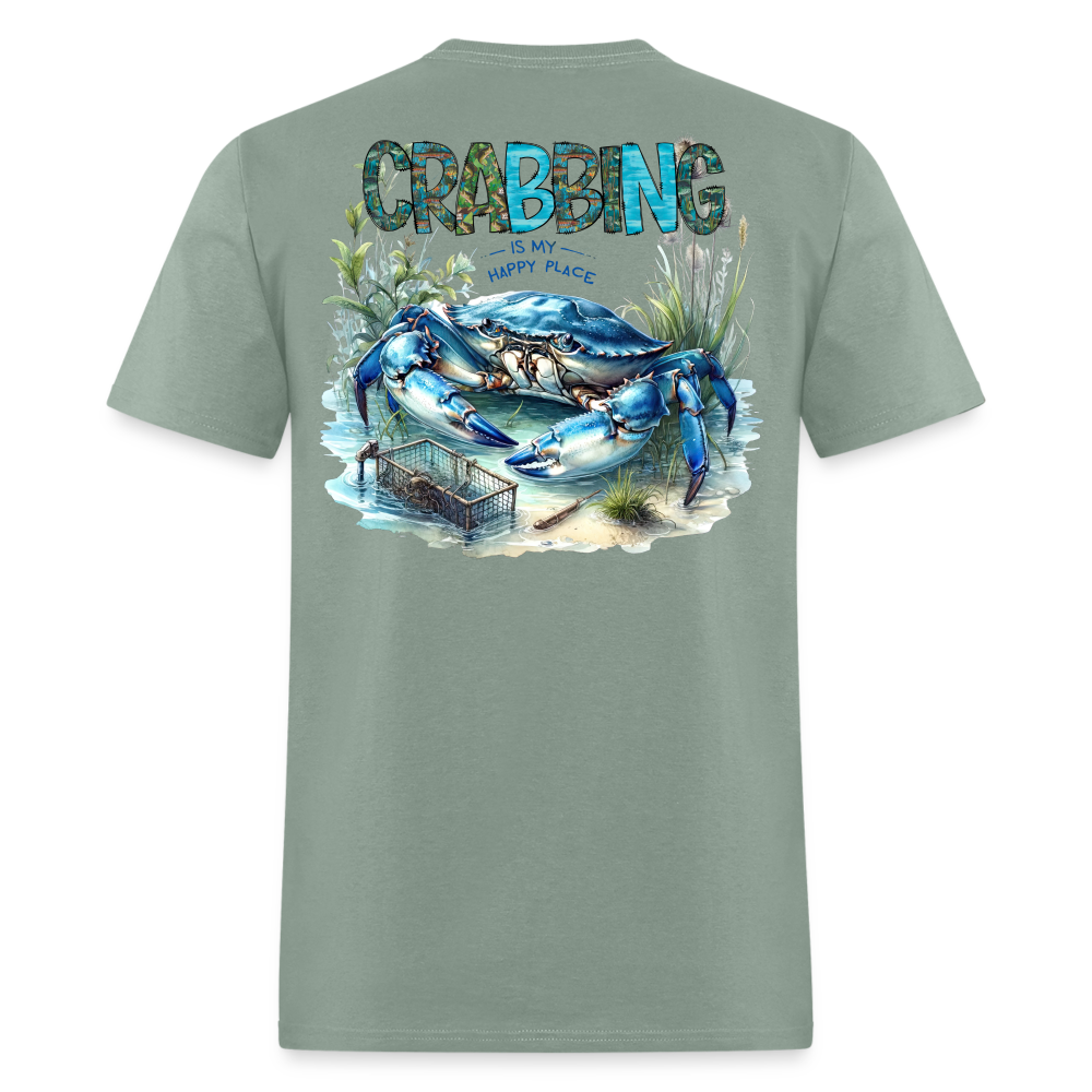 Crabbing Is My Happy Place Tee! - sage