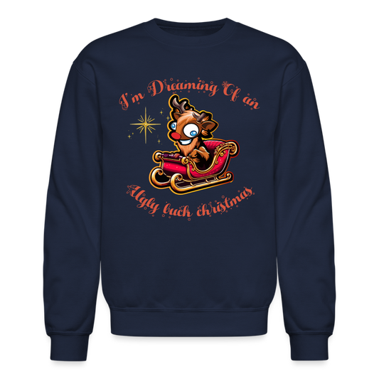 Im Dreaming Of An Ugly Buck Christmas (Ugly Sweatshirt) - navy