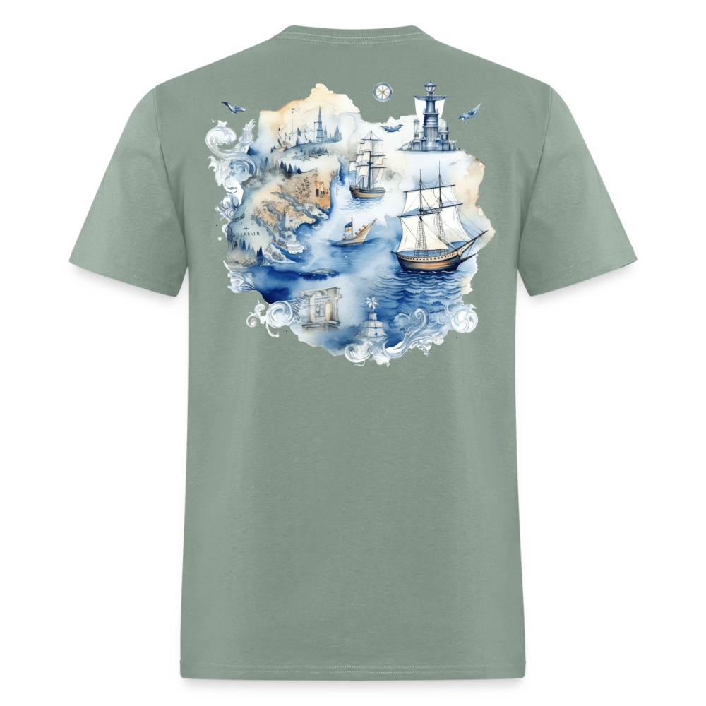 Nautical Map Tee! - sage