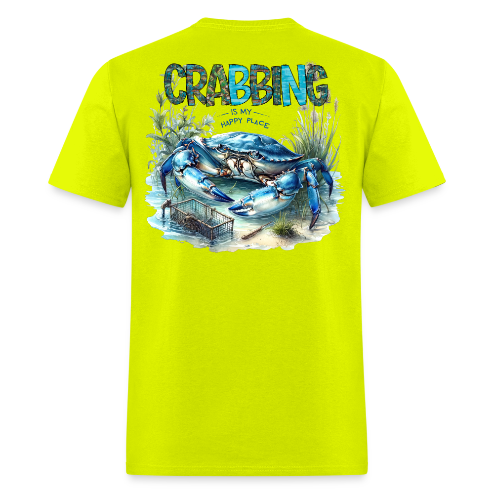 Crabbing Is My Happy Place Tee! - safety green